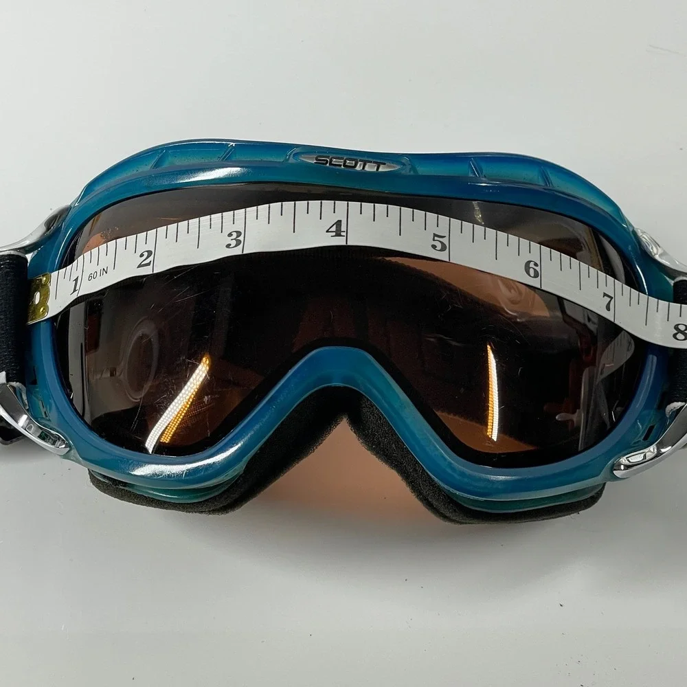 Scott Vintage Ski Goggles Blue Teal Orange Lens *fair condition